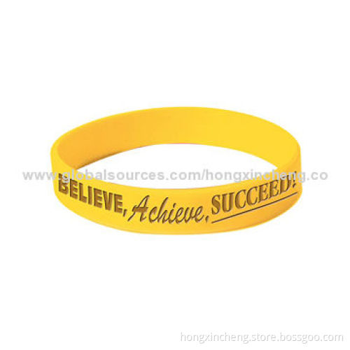 Silicone Bracelet with Custom Logo Glowing in Dark, Lightweight, Convenient to Use